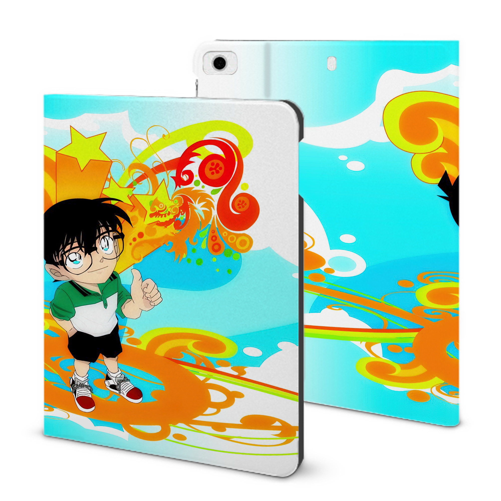 （画像用） 名探偵コナン Detective Conan IPad ケース ブック型 PUレザー TPU 耐衝撃 軽量 薄型 ペン収納なし 全面保護 IPad 各モデル対応